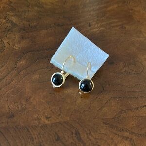 Elegant Gold and Black Earrings